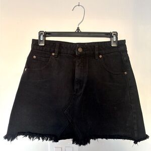 Short Black Denim Skirt